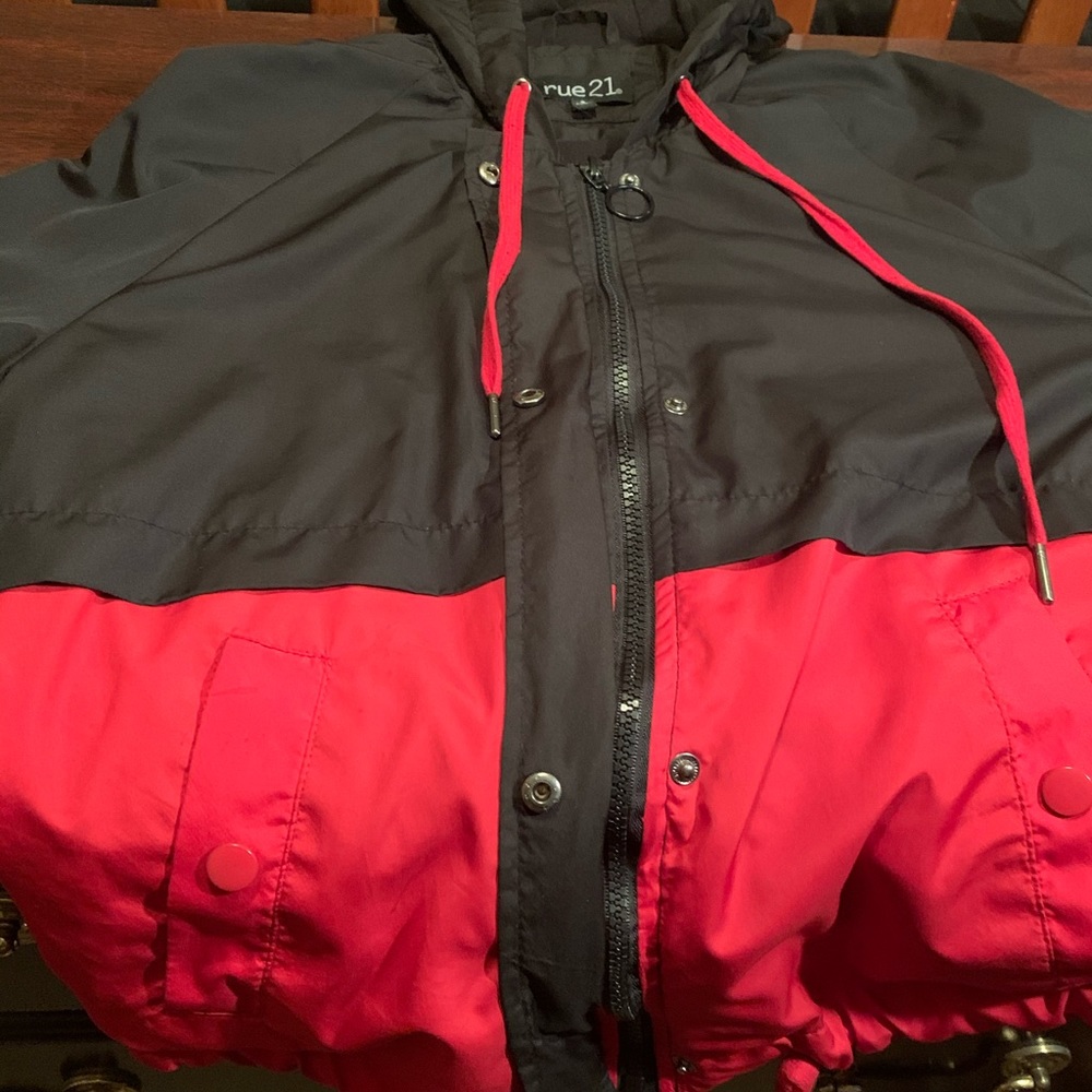 Rue 21 black & red Windbreaker Jacket